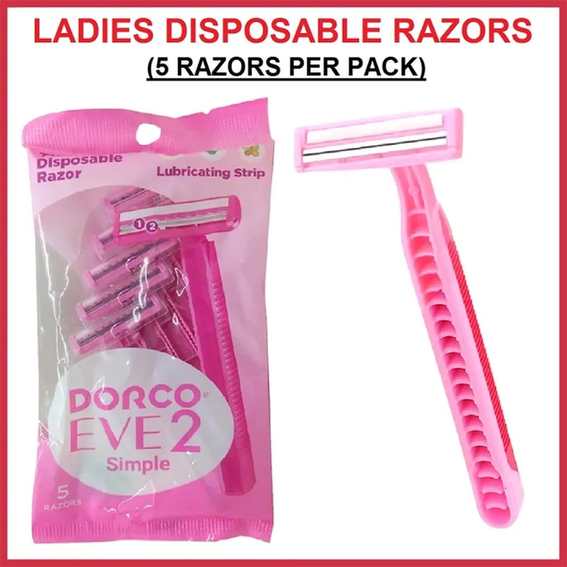 Picture of DORCO EVE 2 Twin Blade Disposable Body Razor for Women (5 Razors Pack)