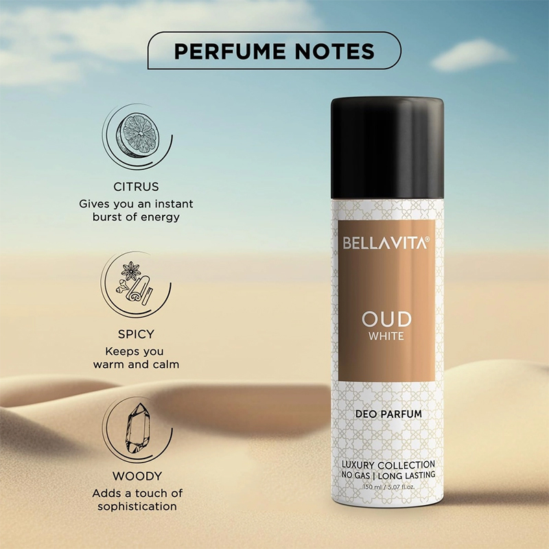 Picture of Bella Vita Luxury Oud White Body Deo 150ml | No Gas Deo for Man and Woman