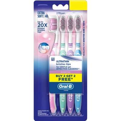 Picture of Oral-B Ultrathin Sensitive Toothbrush Buy 2 Get 2 Free (Extra Soft)