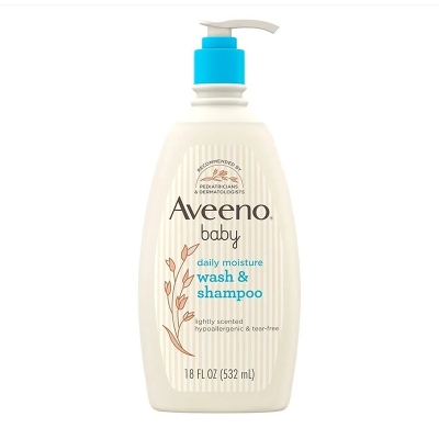 Picture of Aveeno Baby Daily Moisture Gentle Body Wash & Shampoo with Oat Extract, 2-in-1 Baby Bath Wash & Hair Shampoo 532ml
