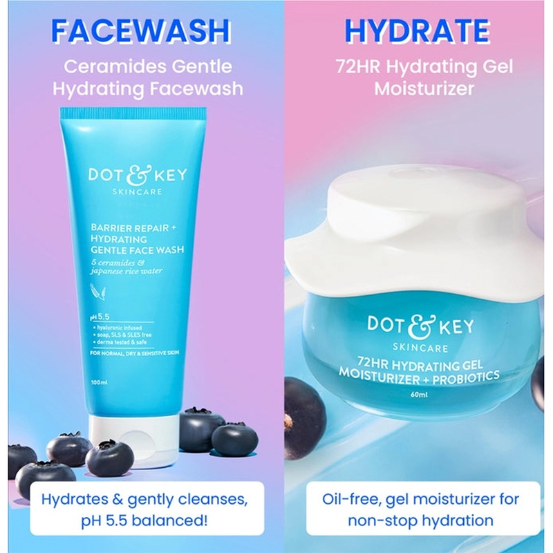 Picture of Dot and key Barrier Repair face wash and Hydrate Moisturizer combo