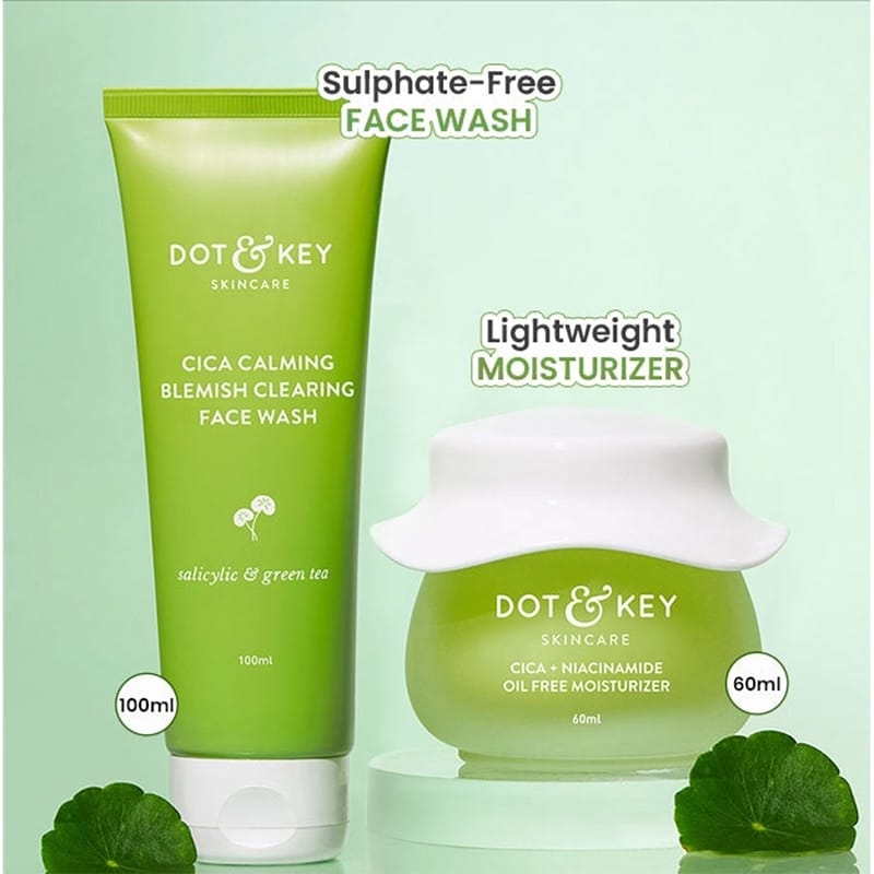 Picture of Dot and key Cica Calming Face wash and moisturizer combo