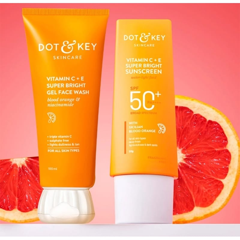 Picture of Dot and key Vitamin c+e Super bright face wash and Sunscreen combo