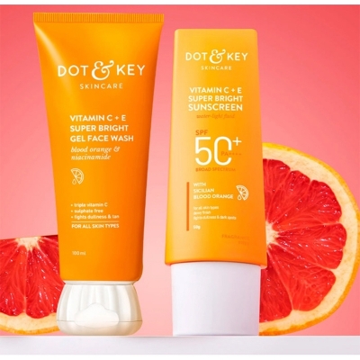 Picture of Dot and key Vitamin c+e Super bright face wash and Sunscreen combo