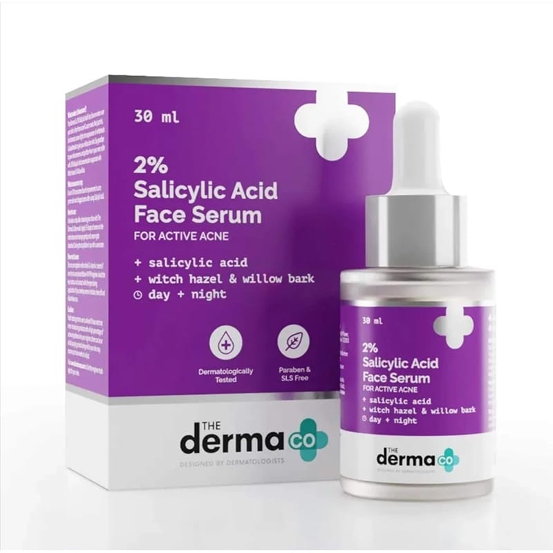 Picture of The Derma Co 2% Salicylic Acid Face Serum for Active Acne 30ml