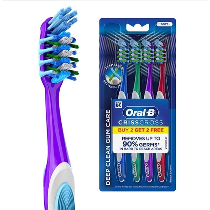Picture of Oral-B CrissCross Bacteria Blast Soft Toothbrush Buy 2 Get 2 Free
