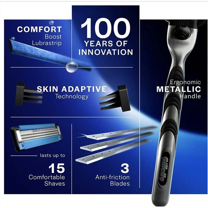 Picture of Gillette Mach3 Turbo Shaving Cartridge 12 pcs