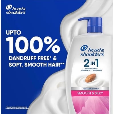 Picture of Head & Shoulders 2-in-1 Smooth and Silky Anti Dandruff Shampoo + Conditioner for Women & Men, With Almond Milk (1 L)