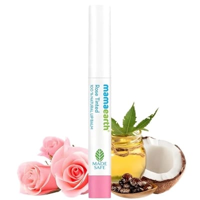 Picture of Mamaearth Nourishing Rose Tinted Natural Lip Balm | 12 Hour Moisturizing with Castor & Rose Oil | Relieves Dry, Cracked Lips & Makes Lips Soft & Supple