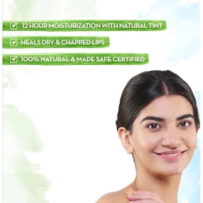 Picture of Mamaearth Nourishing Rose Tinted Natural Lip Balm | 12 Hour Moisturizing with Castor & Rose Oil | Relieves Dry, Cracked Lips & Makes Lips Soft & Supple