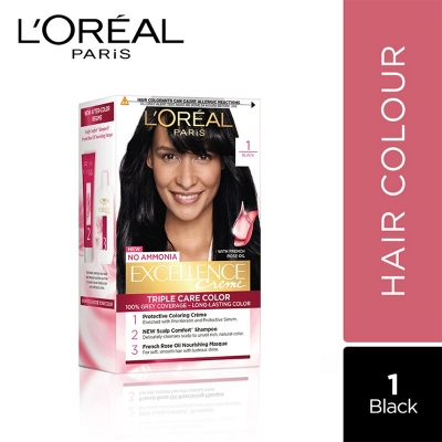 Picture of Loreal Paris Excellence Creme Hair Color - 1 Black (100gm+72ml)