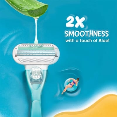 Picture of Gillette Venus Hair Removal Razor for Women with Aloe Vera Combo Pack Razor Plus 3 Refills