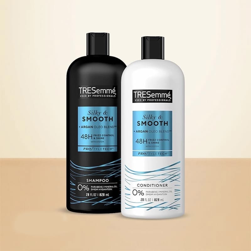 Picture of Tresemme Silky And Smooth Argan Oil Shampoo And Conditioner Set For Frizzy Hair, 828 ml