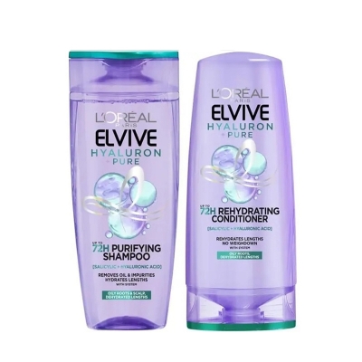 Picture of LOreal Paris L'Oreal Elvive Hyaluron Pure Shampoo 400ml + Elvive Hyaluron Pure Conditioner 360ml