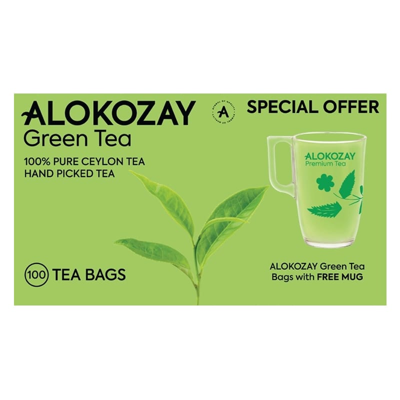 Picture of Alokozay Green Tea - 100 Tea Bags + Free Mug