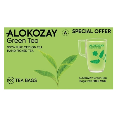 Picture of Alokozay Green Tea - 100 Tea Bags + Free Mug