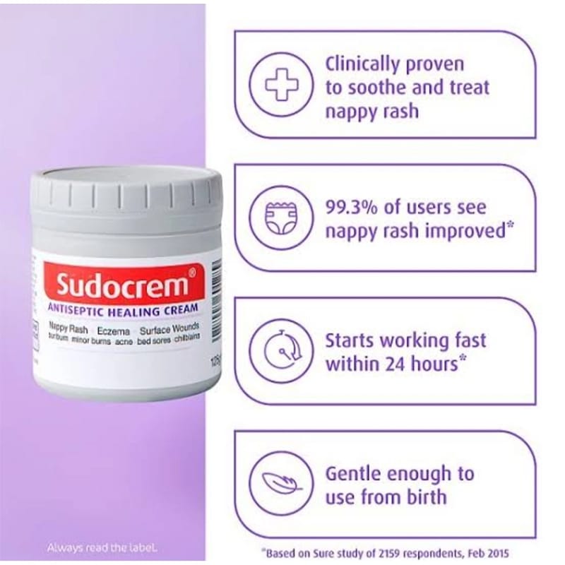 Picture of Sudocrem Antiseptic Healing Nappy Rash Cream (Uk) - 125Gm