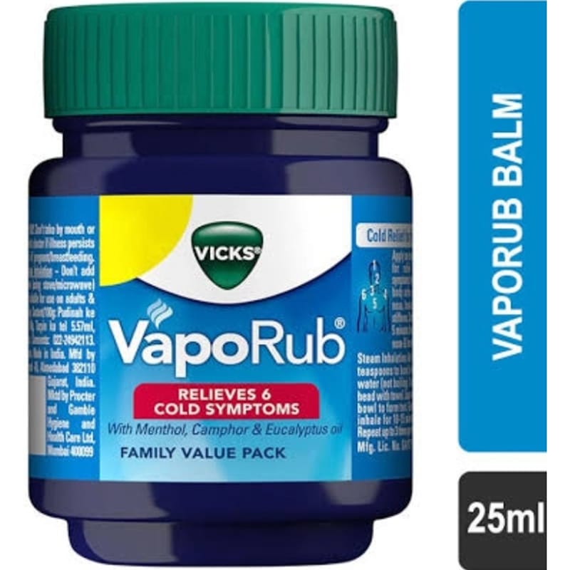 Picture of Vicks Vaporub Relieves 6 Cold Symptoms (Indian) - 25Ml
