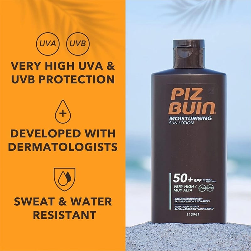 Picture of Piz Buin Moisturizing Sun Lotion 50+ Very High/Muy Lta (Uk) - 200Ml