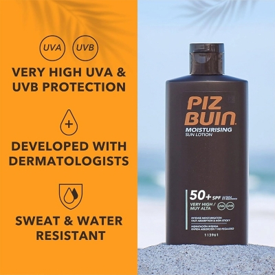 Picture of Piz Buin Moisturizing Sun Lotion 50+ Very High/Muy Lta (Uk) - 200Ml
