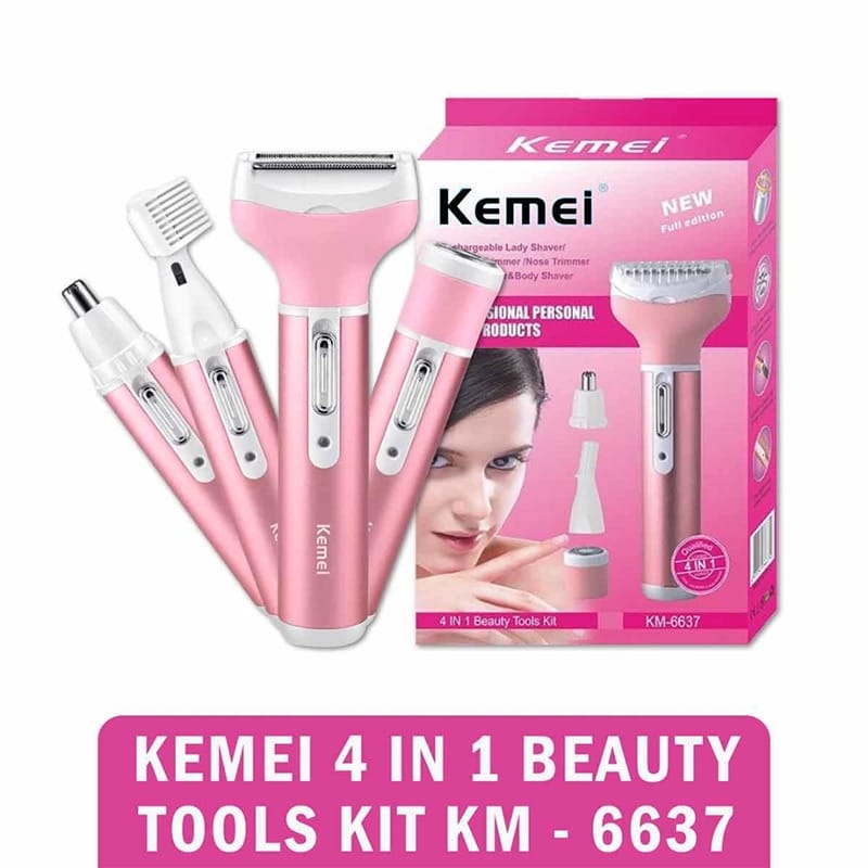 Picture of Kemei Km-6637 Multi Functional 4 In 1 Shaver For Women Shaver