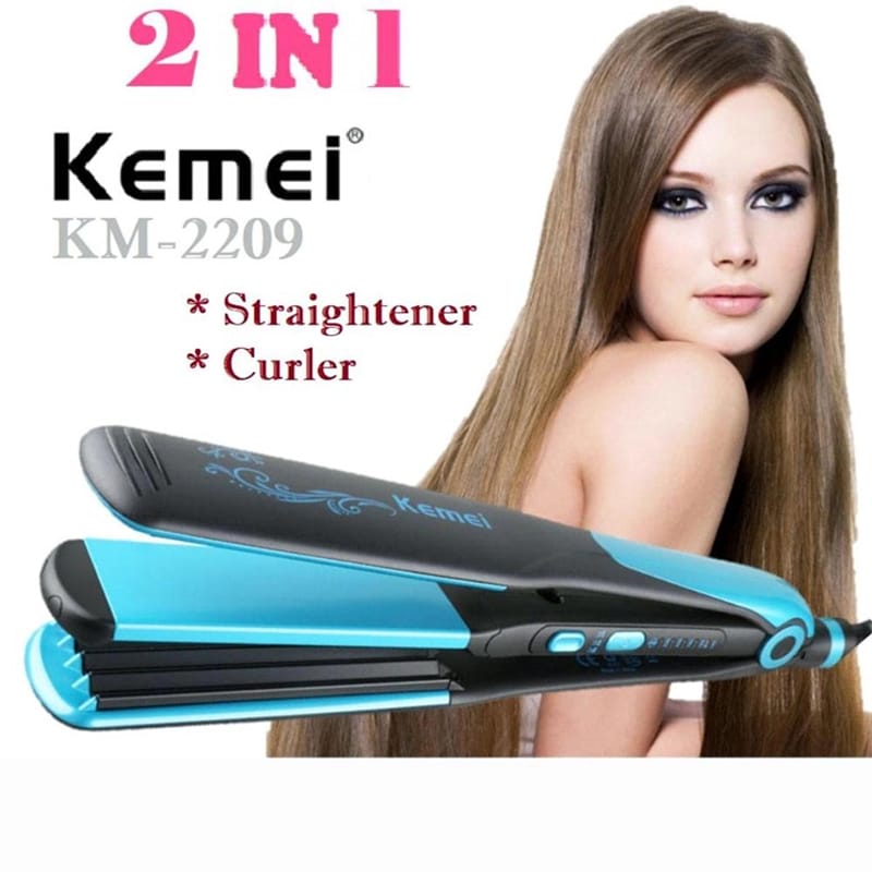 Picture of Kemei Km-2209 2 In 1 Creative Hair Straightener Curling Iron