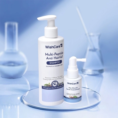 Picture of WishCare Redensyl Hair Growth Serum & Multi Peptide Anti Hairfall Shampoo Combo Pack (30 ml+250 ml)