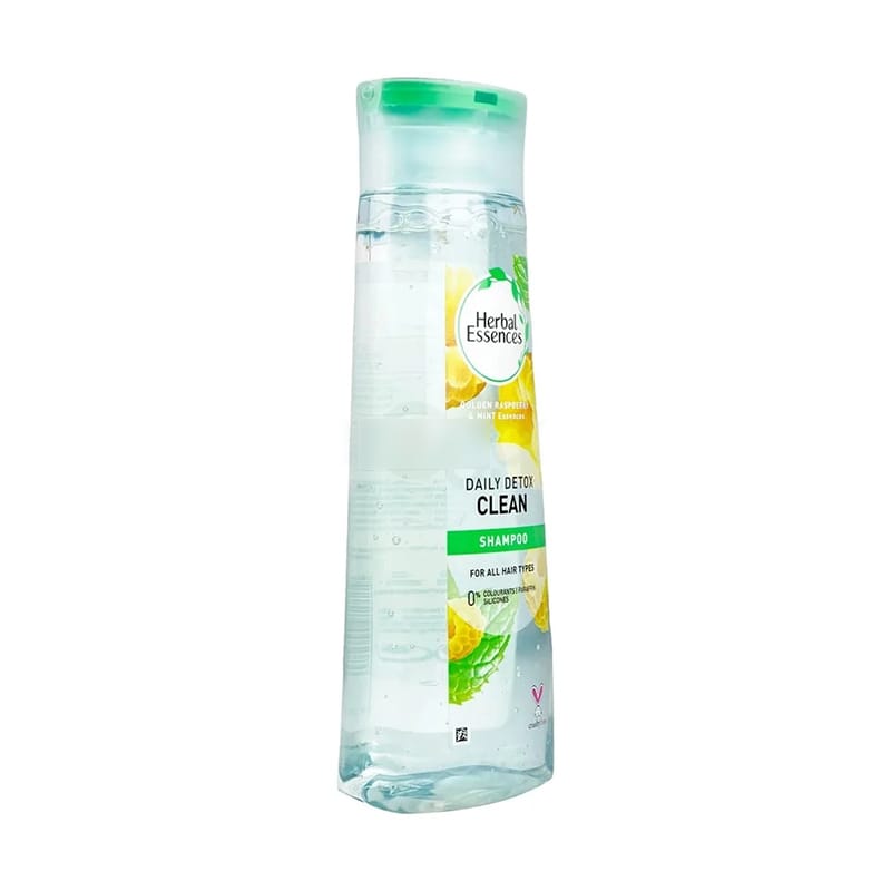Picture of Herbal Essences Daily Detox Clean Shampoo with Golden Raspberry & Mint Essences for All Hair Types 400ml