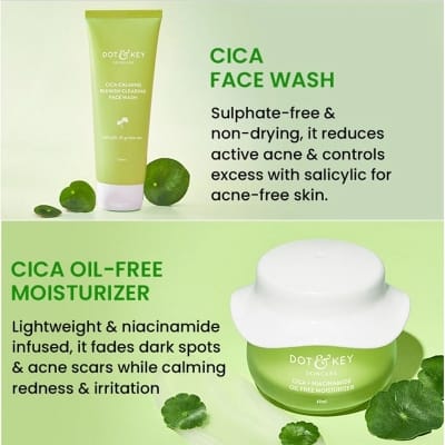 Picture of Dot and key Cica Calming Face wash and moisturizer combo