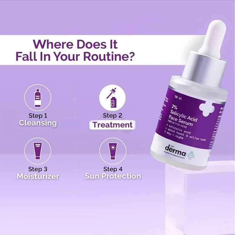 Picture of The Derma Co 2% Salicylic Acid Face Serum for Active Acne 30ml