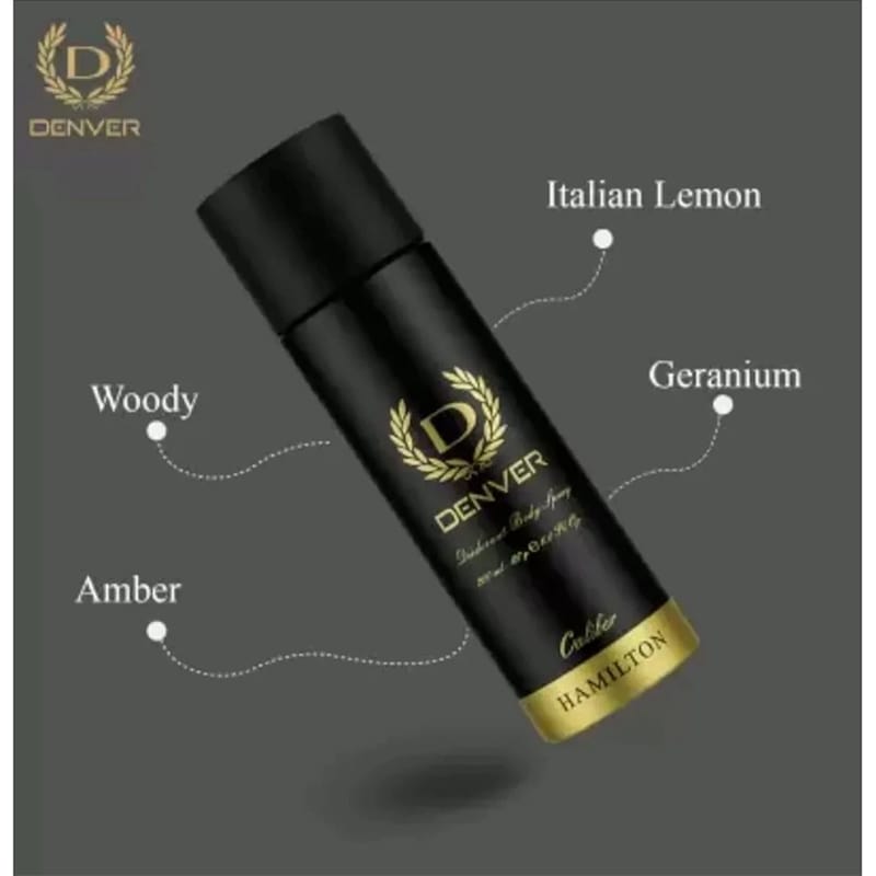 Picture of DENVER Black Code Nano, Caliber Nano, Honor Nano & Imperial Nano Deo - 150 ML Each (Combo Pack of 4) | Long Lasting Deodorant Body Spray for Men