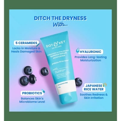 Picture of Dot And Key Barrier Repair Intense Moisturizer With 5 Ceramides & Hyaluronic | Shea Butter, Deep Moisturizing Repairs Skin Barrier, Locks In Moisture, Heals Dryness, Softens & Plumps Skin 100g