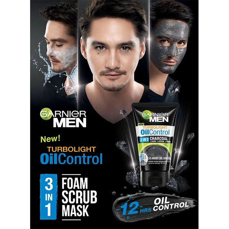 Picture of Garnier Men Turbolight Oil Control 3in1 Charcoal 12-Hour 100gm