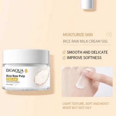 Picture of Bioaqua Rice Raw Pulp Rice Extracted Hydrating & Moisturizing Face Cream- 50g