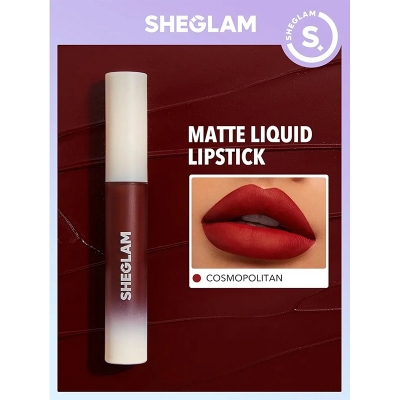 Picture of SHEGLAM Matte Allure Liquid Lipstick Long Lasting High Pigment Lipstick Nourishing Sunflower Oil Reduce Lip Care-Cosmopolitan