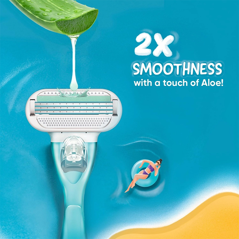 Picture of Gillette Venus Hair Removal Razor for Women with Aloe Vera Combo Pack Razor Plus 3 Refills