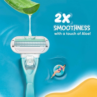 Picture of Gillette Venus Hair Removal Razor for Women with Aloe Vera Combo Pack Razor Plus 3 Refills