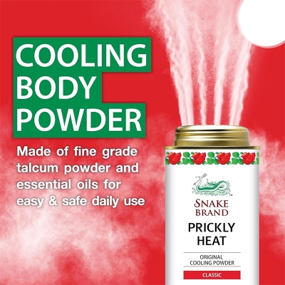 Picture of Snake Brand Prickly Heat Everyday Use Anti-Chafing Heat Rash Relief Cooling Powder (Thailand) - 280G