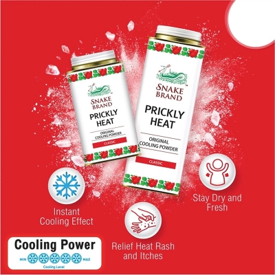 Picture of Snake Brand Prickly Heat Everyday Use Anti-Chafing Heat Rash Relief Cooling Powder (Thailand) - 280G