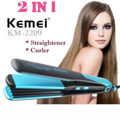 Picture of Kemei Km-2209 2 In 1 Creative Hair Straightener Curling Iron