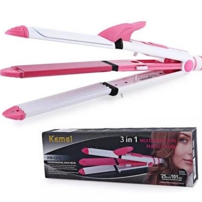Picture of Kemei Km-1213 Professional Ceramic Coating 3 In 1 Hair Iron Curler Curling Iron Hair Styling
