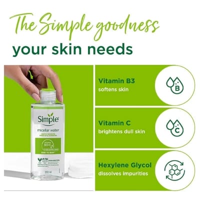 Picture of Simple Micellar Water Gently Removes Make Up & Hydrates - 2000Ml