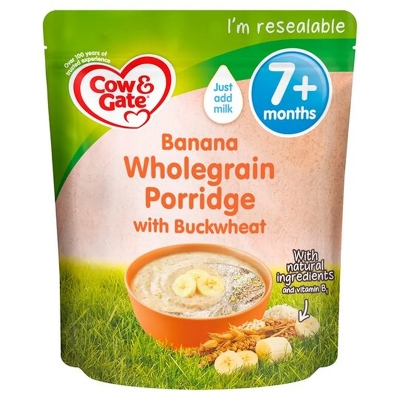Picture of Cow & Gate Banana Wholegrain Porridge With Buckwheat 7 Month - 200Gm