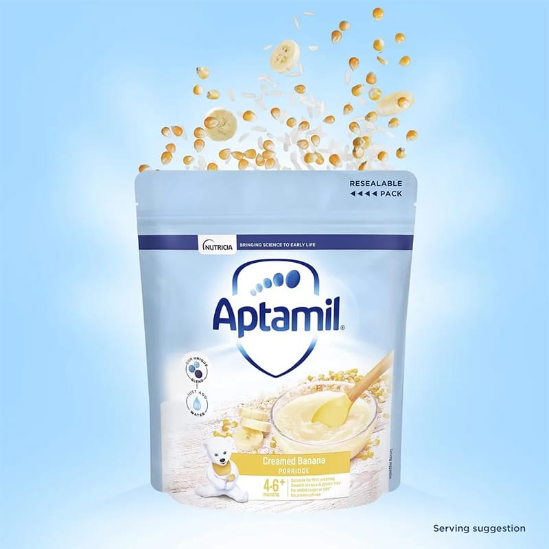 Picture of Aptamil Creamed Banana Porridge 4 - 6+ Month Uk - 125Gm