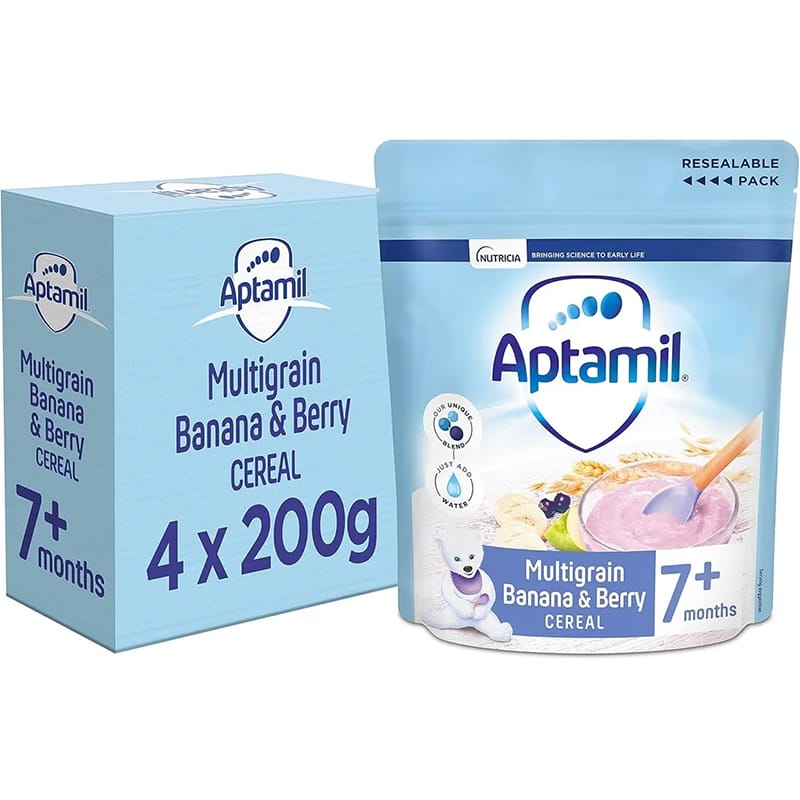 Picture of Aptamil Multigrain Banana & Berry Cereal 7+ Month Uk - 200Gm
