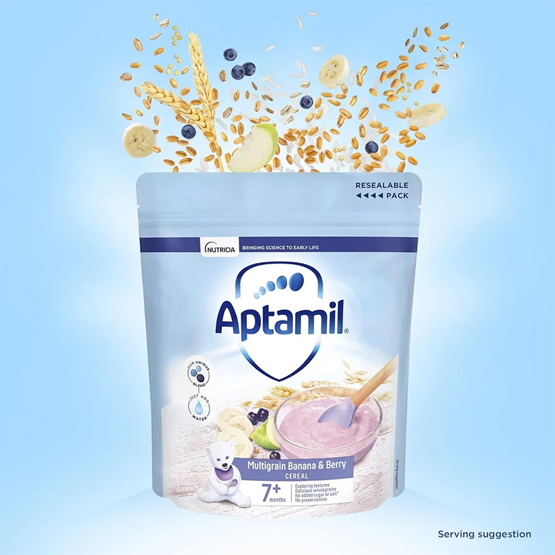 Picture of Aptamil Multigrain Banana & Berry Cereal 7+ Month Uk - 200Gm
