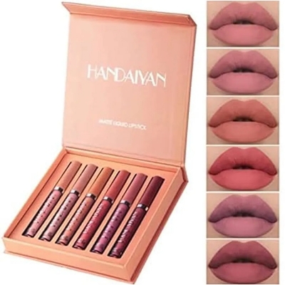 Picture of Handaiyan Matte Liquid Lipstick Waterproof Non Stick Cup Lipgloss Gift Set 6*2.5Ml Pack
