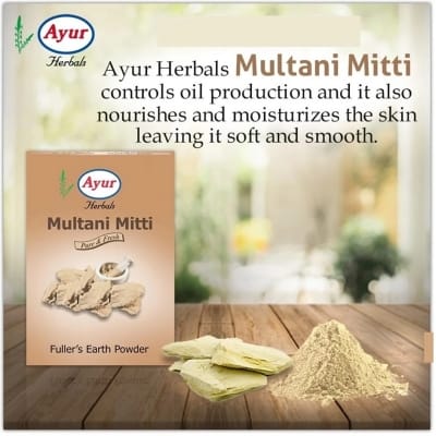 Picture of Ayur Herbals Multani Mitti Pure & Fresh Face Pack (Indian) - 100Gm