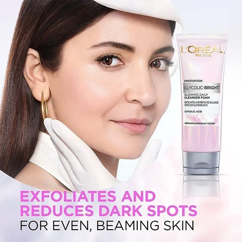 Picture of Loreal Innovation Glycolic Bright Glowing Daily Cleanser Foam - 100Ml
