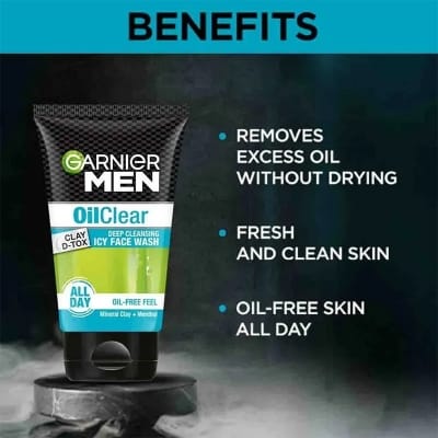 Picture of Garnigr Men Oil Clear Deep Cleansing Icy Face Wash - 100Gm